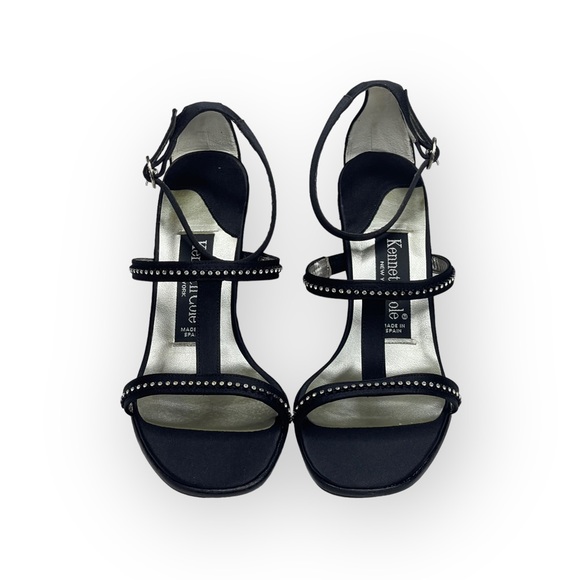 new Kenneth Cole ✰ Evening Star Rhinestone Embellished Sandal ✰ Black Satin ✰ 8M - Picture 8 of 16